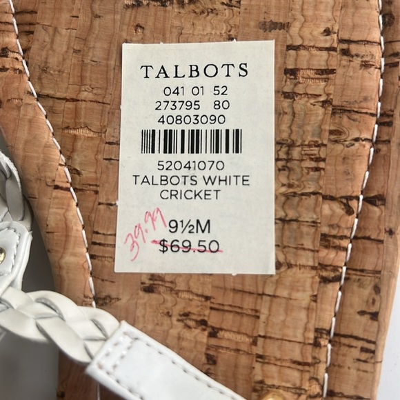 TALBOTS WHITE BRAIDED FLAT THONG SANDAL NWT Size 9 1/2 - Picture 3 of 5